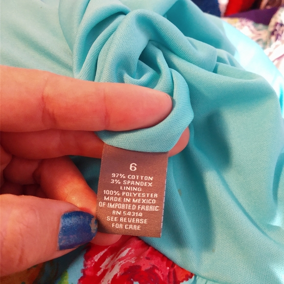 Blue flower print dress - Picture 3 of 4